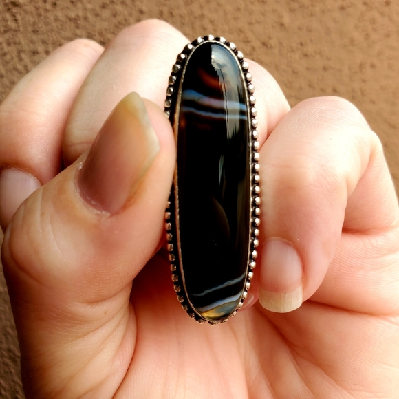 New Botswana Agate Silver Ring. - Picture 11 of 12